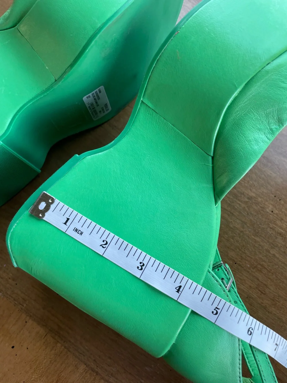 SCHUTZ Green Dunna Platform Pumps with Ankle Strap size EU 39 US 8/8.5